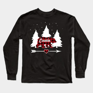 Cousin Bear Buffalo Red Plaid Matching Family Christmas Long Sleeve T-Shirt